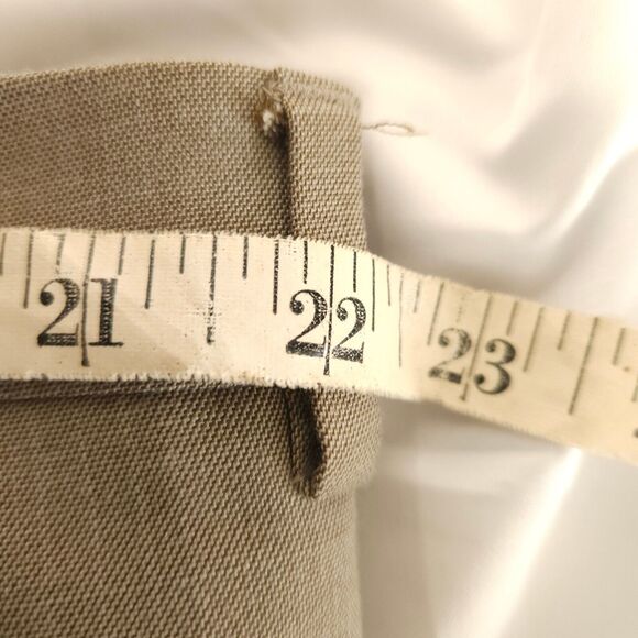 Lauren Ralph Lauren Mens 42x32 Beige Pleated Cuffed Polyester Rayon Dress Pants - Picture 4 of 7